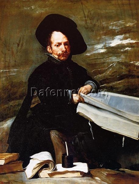A Dwarf Holding a Tome in His Lap by Velazquez – Baroque Oil Reproduction (c.1645)