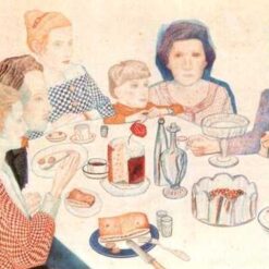 Custom Reproduction of 'A Family Portrait' by Pavel Filonov – Symbolic Art Nouveau Watercolor Transformed into Oil Painting