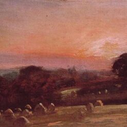 John Constable A Hayfield near East Bergholt at Sunset (1812) – English Romantic Landscape Oil Painting Reproduction