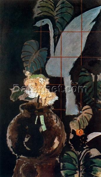 Cubist Landscape Oil Painting – Inspired by Georges Braque, 1952