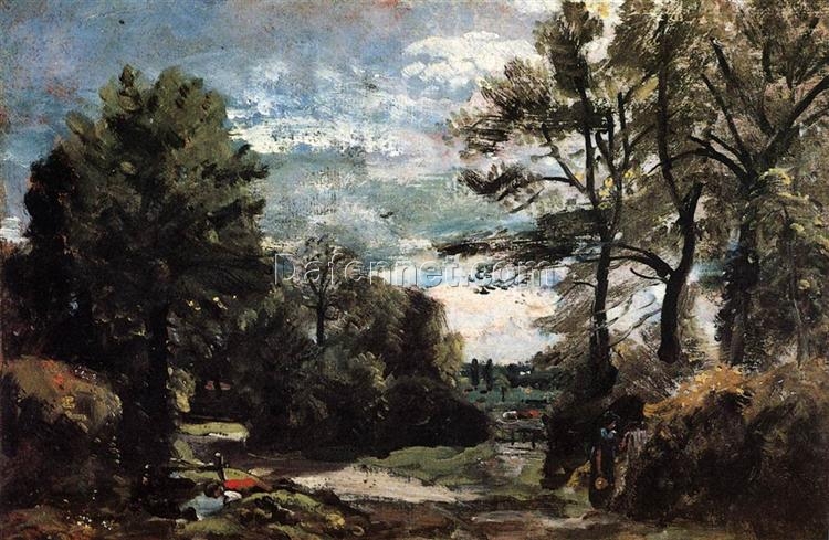 John Constable A Lane near Flatford (1810-1811) – Romantic Landscape Painting Reproduction