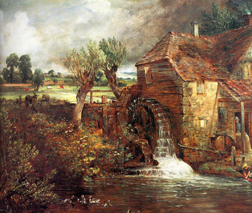 A Mill at Gillingham in Dorset: Romantic Landscape Oil Painting by John Constable (c.1826)