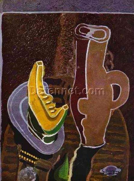 Georges Braque ‘A Pumpkin’ 1944 – Cubist Expressionist Still Life Oil Painting on Canvas