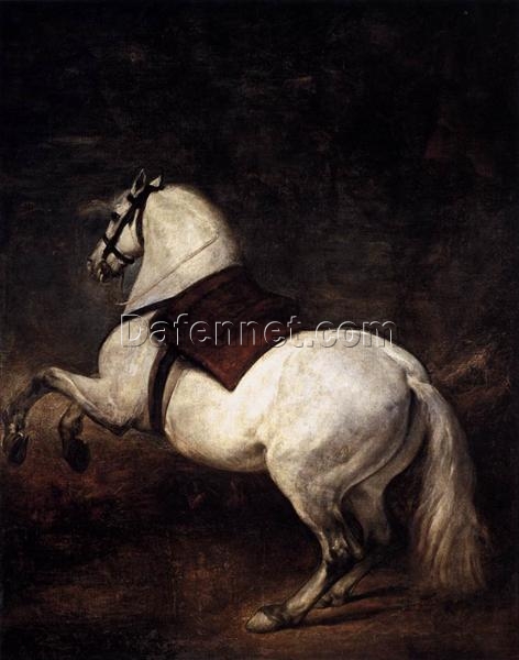 A White Horse by Velázquez – Baroque Animal Painting Oil Reproduction for Art Collectors