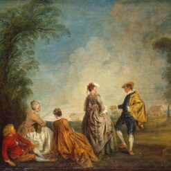 Buy An Embarrassing Proposal by Antoine Watteau – 1715-1716 Rococo Oil Painting | DaFen Village Studio