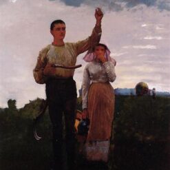 Winslow Homer Realism Genre Painting: Answering the Horn (1876) Oil on Canvas