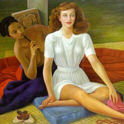 Diego Rivera 'Portrait of Paulette Goddard' Art Deco Oil Painting – 1940-1941 Portrait