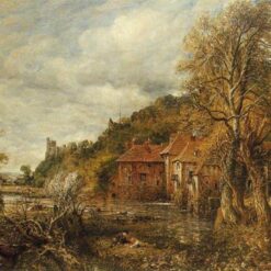 Arundel Mill and Castle – John Constable Landscape Painting Reproduction, Romantic Oil Art on Canvas