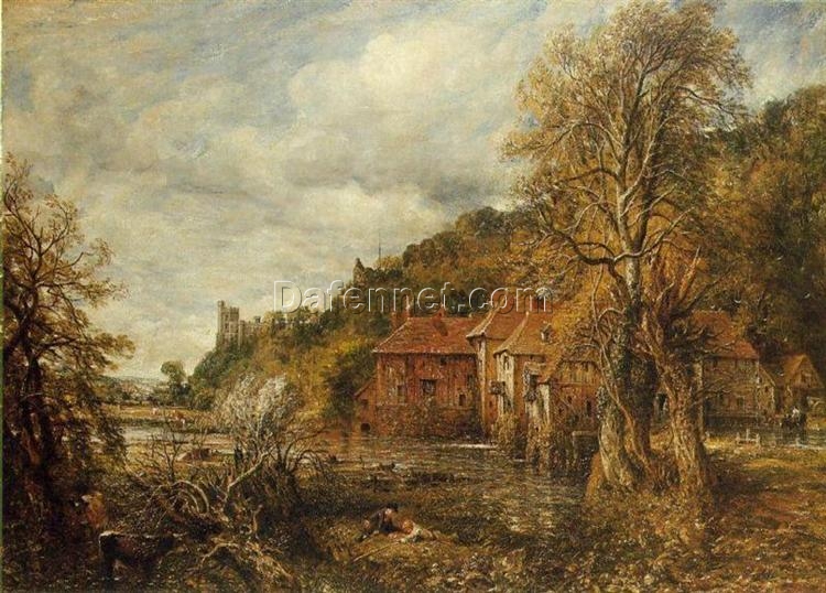 Arundel Mill and Castle – John Constable Landscape Painting Reproduction, Romantic Oil Art on Canvas