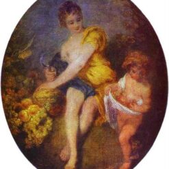 Autumn by Antoine Watteau – c.1716 Allegorical Rococo Oil Painting Reproduction | DaFen Village Studio