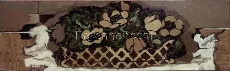 Georges Braque “Basket with Anemones” – Expressionist Floral Still Life Oil Painting Reproduction