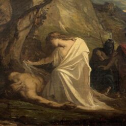 Antigone au Chevet de Polynice – Mythological Oil Painting by Benjamin Constant, Handmade Reproduction