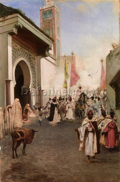 Benjamin Constant’s Le Pacha De Tanger – Hand-Painted 1880 Orientalist Oil Painting