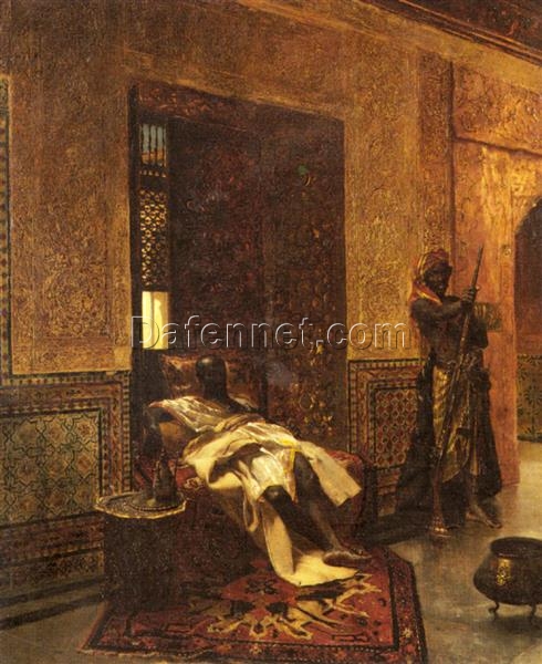 Guarding the Chieftain – Orientalist Oil Painting by Benjamin Constant, Hand-Painted Reproduction