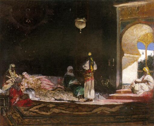 Scene De Harem - Orientalistisches Meisterwerk von Benjamin Constant, handgemalte Ölreproduktion