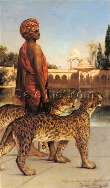 Orientalist Masterpiece: ‘Palace Guard with Two Leopards’ by Benjamin Constant