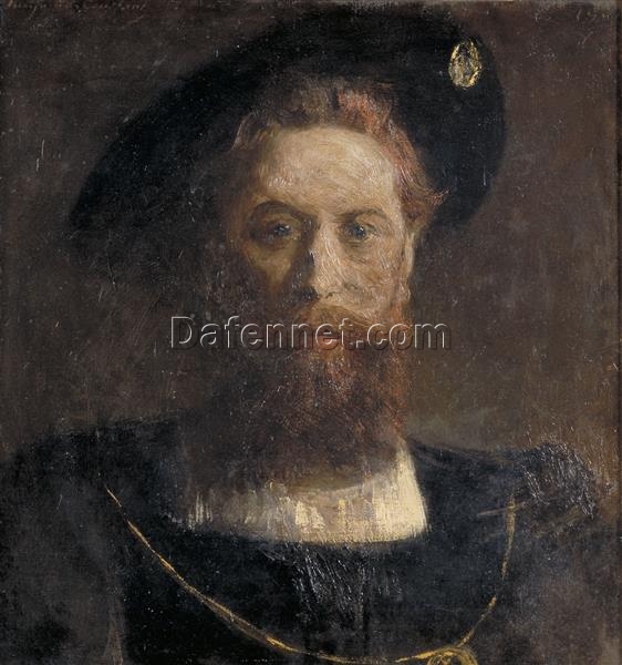Portrait D’homme De La Renaissance by Benjamin Constant: Romanticism Oil Portrait