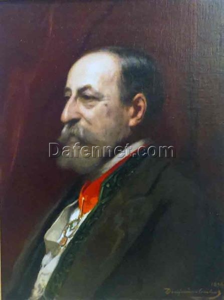 Benjamin Constant Romanticism Portrait: Portrait of Camille Saint-Saëns Oil on Canvas