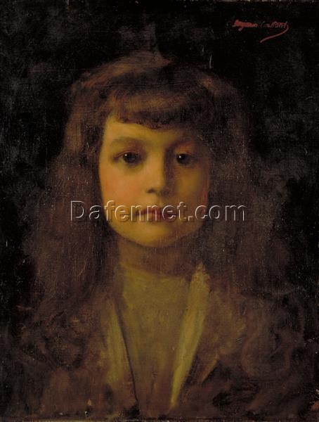 Benjamin Constant Romanticism Portrait: Portrait De Jean Montfraix À L’âge De Douze Ans Oil on Canvas