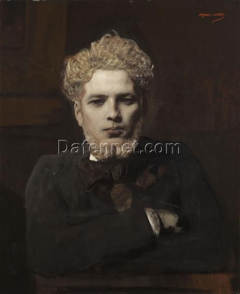 Portrait De Jeune Homme Barbu Dit L’Albinos by Benjamin Constant: Romanticism Oil Painting