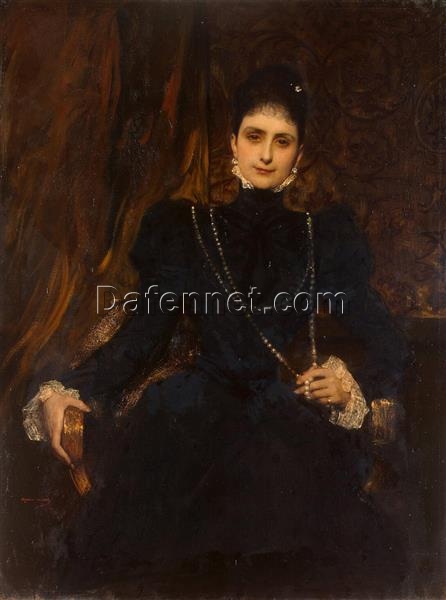 Buy Portrait of Mme M. S. Derviz: Romanticism Oil Painting by Benjamin Constant