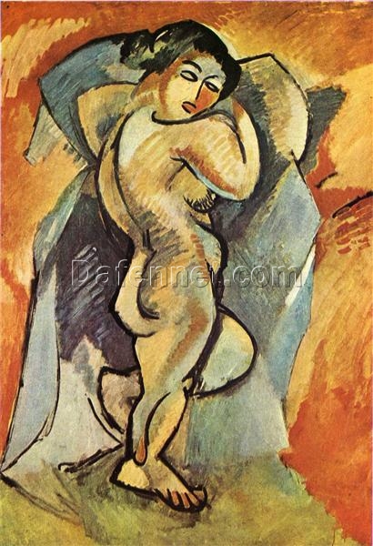 Handmade “Big Nude” by Georges Braque – Cubist Nude Oil Painting