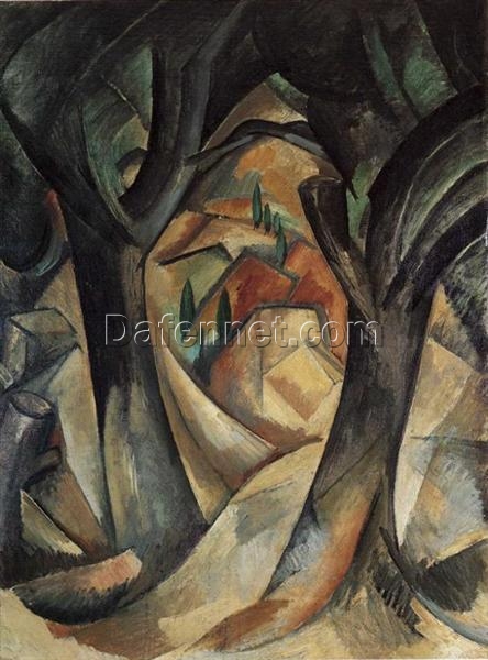 Georges Braque “Big Trees at Estaque” – Cubist Landscape Oil Painting Reproduction