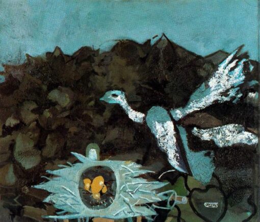 Georges Braque ‘Bird and Its Nest’ 1958 – Hand-Painted Expressionist Animal Oil Painting, Canvas Reproduction