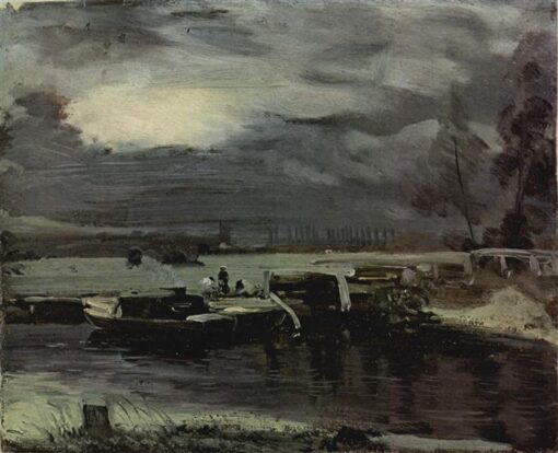Custom Oil Painting: Boats on the Stour by John Constable (1811) – Classic Landscape Art