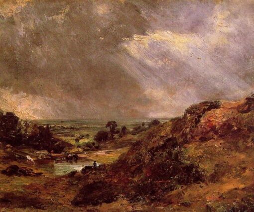 John Constable Branch Hill Pond Hampstead – 1819 Romantic Oil on Canvas Landscape
