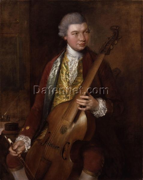 INSPIRED BY Thomas Gainsborough’s “Carl Friedrich Abel” – Custom Rococo Oil Portrait | DaFen Village Studio