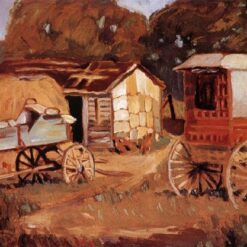 Grant Wood The Horsetraders Landscape Painting – Custom Oil Reproduction from DaFen Village Studio