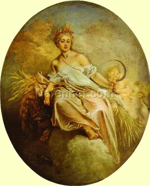 Buy Ceres (Summer) by Antoine Watteau – 1712 Rococo Allegorical Oil Painting Reproduction | DaFen Village Studio