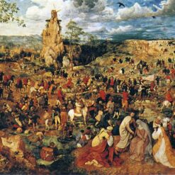 The Procession to Calvary – Northern Renaissance Religious Painting by Pieter Bruegel the Elder