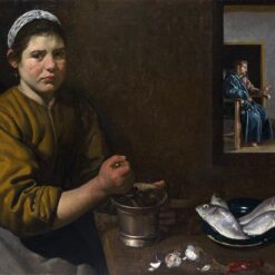 Buy Velázquez’s Christ in the House of Mary and Martha – 1620 Baroque Religious Oil Painting for Home or Chapel