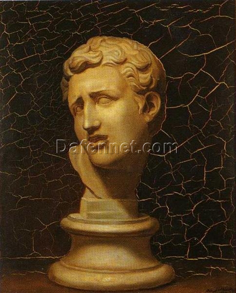 Hand-Painted Diego Rivera ‘Classical Head’ Neoclassical Oil Painting – Mexican Master’s Academic Art Reproduction