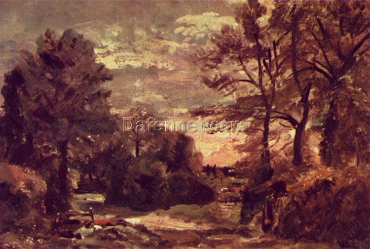 Country Road by John Constable – Hand-Painted Romantic Landscape Oil Painting from DaFen Village Studio
