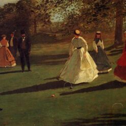 Croquet Players (1865) by Winslow Homer: Realism Genre Painting on Canvas