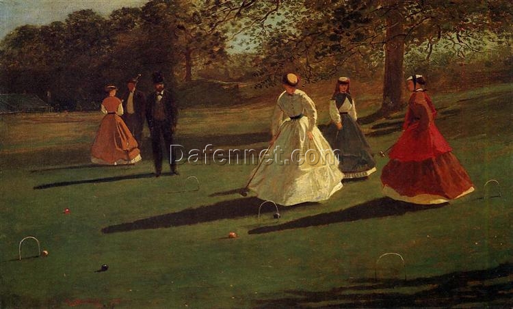 Croquet Players (1865) by Winslow Homer: Realism Genre Painting on Canvas