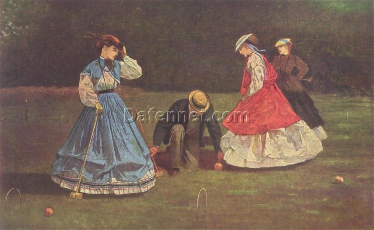 Buy Winslow Homer Realism Genre Painting: Croquet Scene (1864) Oil on Canvas