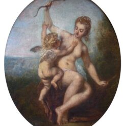 Buy Cupid Disarmed by Antoine Watteau – 1715 Rococo Oil Painting Reproduction | Custom Art from DaFen Village Studio