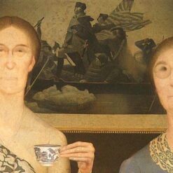 Grant Wood ‘Daughters of Revolution’ 1932 – Iconic Satirical Portrait Oil Painting Reproduction