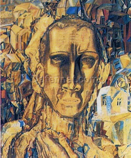 Defeater of the City by Pavel Filonov – Analytical Realism Portrait Painting Reproduction | Russian Avant-Garde Art from DaFen Village