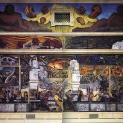 Diego Rivera-Inspired Industrial Art – 'Detroit Industry' Labor Mural Reproduction for Modern Home & Office