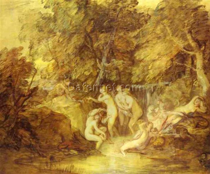 Thomas Gainsborough Rococo Mythological Painting: Diana and Actaeon (c. 1785) Oil on Canvas