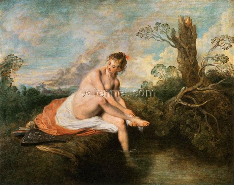 Antoine Watteau’s Diana at her Bath – Rococo 1715-1716 Oil Painting Reproduction | Handcrafted Art from DaFen Village Studio