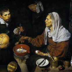 Velázquez’s An Old Woman Cooking Eggs – 1618 Baroque Oil Painting Reproduction for Historical Décor