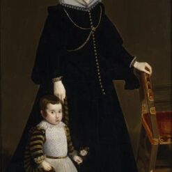 Dona Antonia de Ipenarrieta y Galdos and Her Son – Velazquez Baroque Oil Painting Reproduction