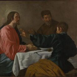 Velázquez’s Supper at Emmaus – 1620 Baroque Religious Oil Painting Reproduction for Elegant Décor