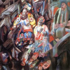 East and West by Pavel Filonov – 1912 Allegorical Masterpiece | Custom Oil Reproduction from DaFen Studio